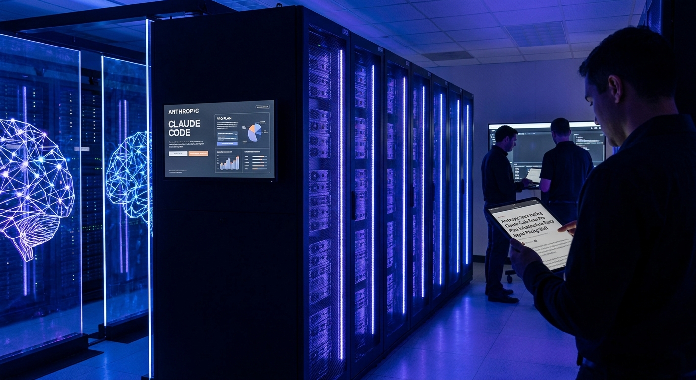 Anthropic pricing page with Claude Code logo and dollar sign representing the A/B test removal of Claude Code from the 20 dollar monthly Pro subscription plan