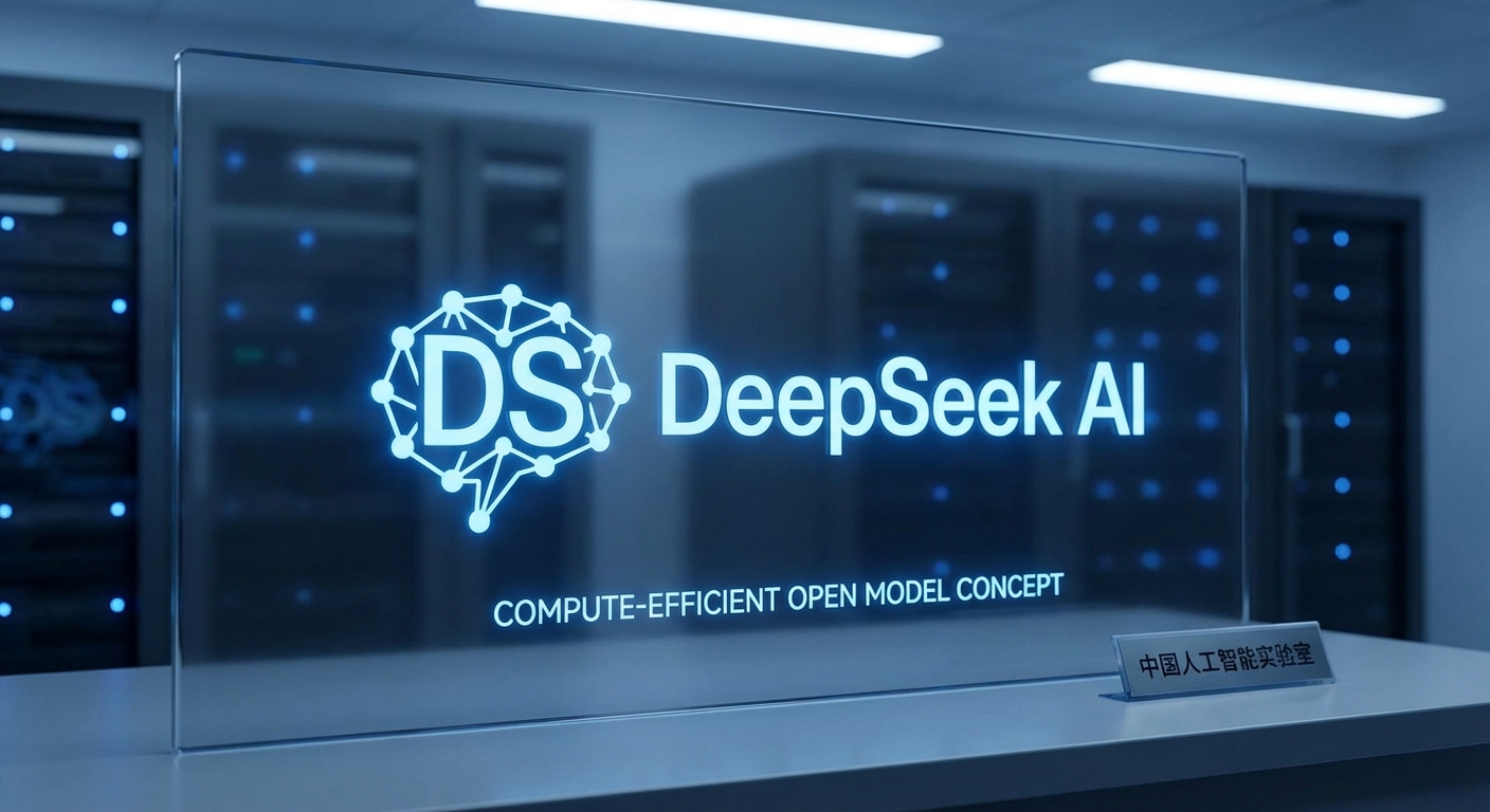 Efficiency and optimization concept representing DeepSeek's compute-efficient approach