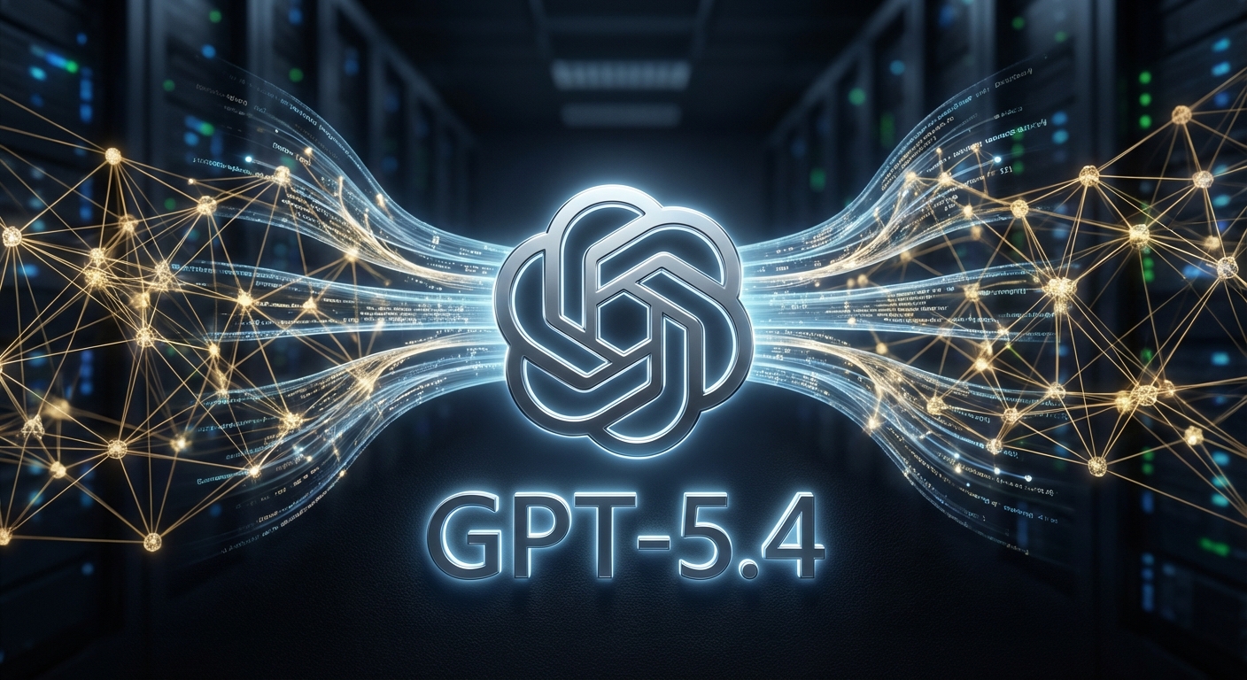 Neural network visualization representing OpenAI GPT-5.4 model capabilities