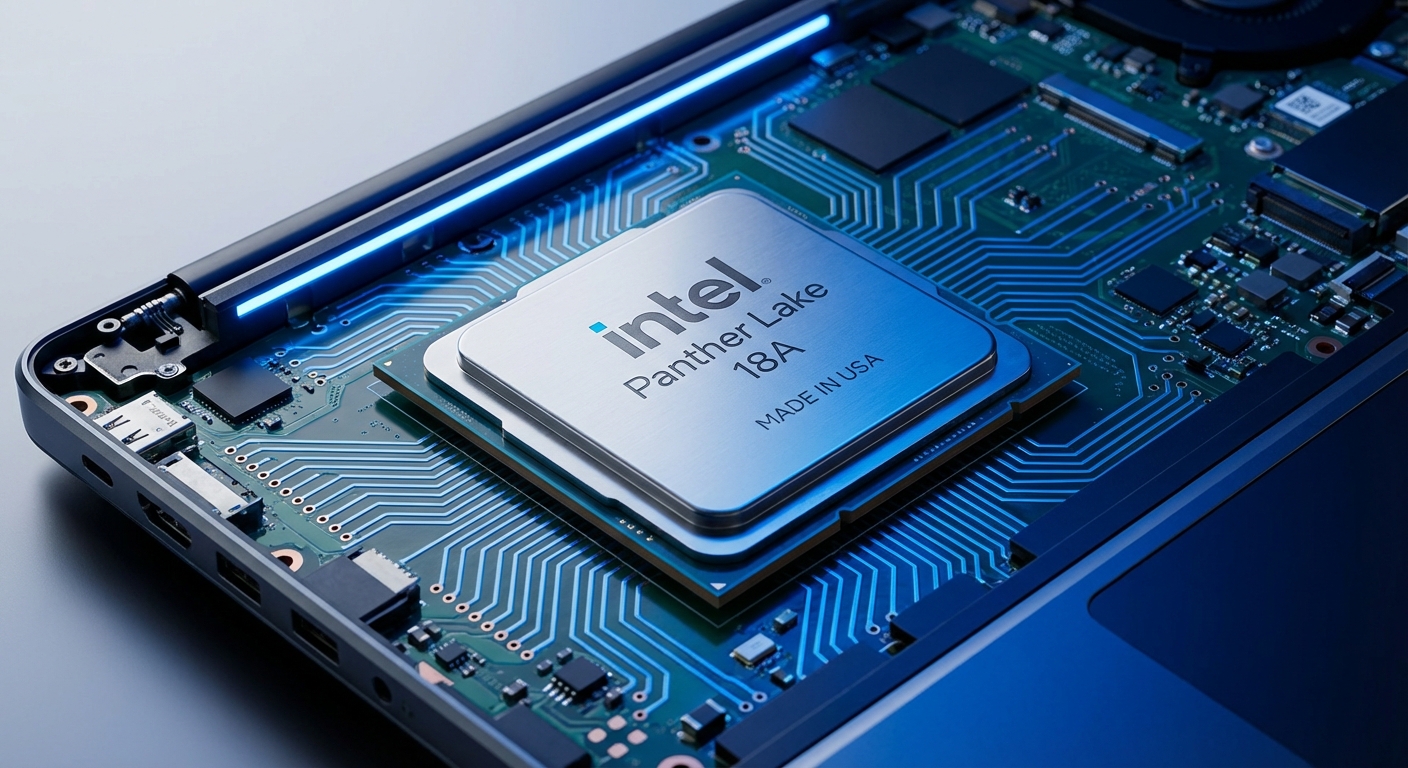 Intel processor representing Panther Lake on 18A process
