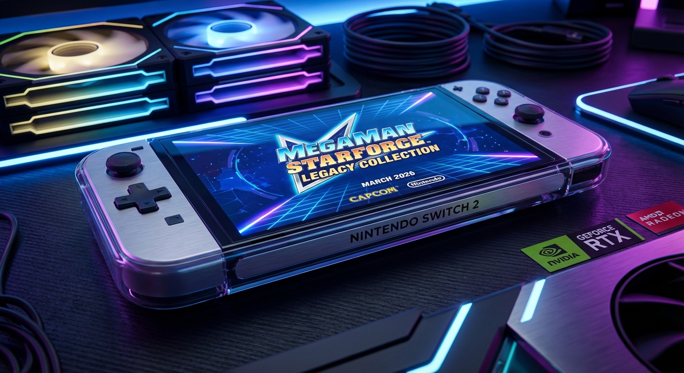 Mega Man Star Force Legacy Collection compilation artwork showing the handheld game series on Nintendo Switch 2