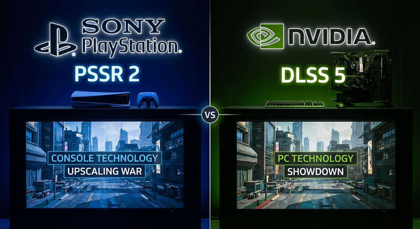 Two gaming controllers side by side representing console vs PC competition