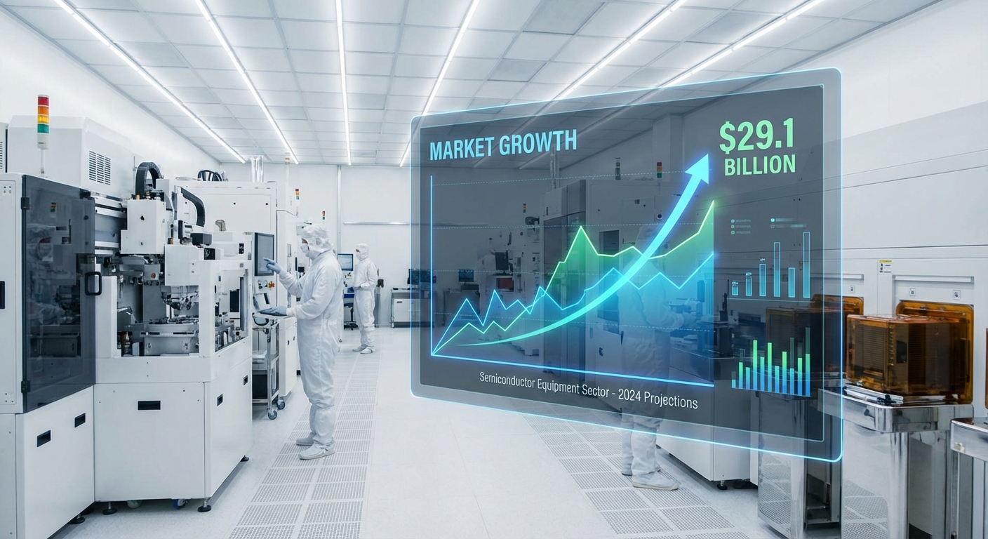 Financial market chart representing semiconductor stocks and market growth